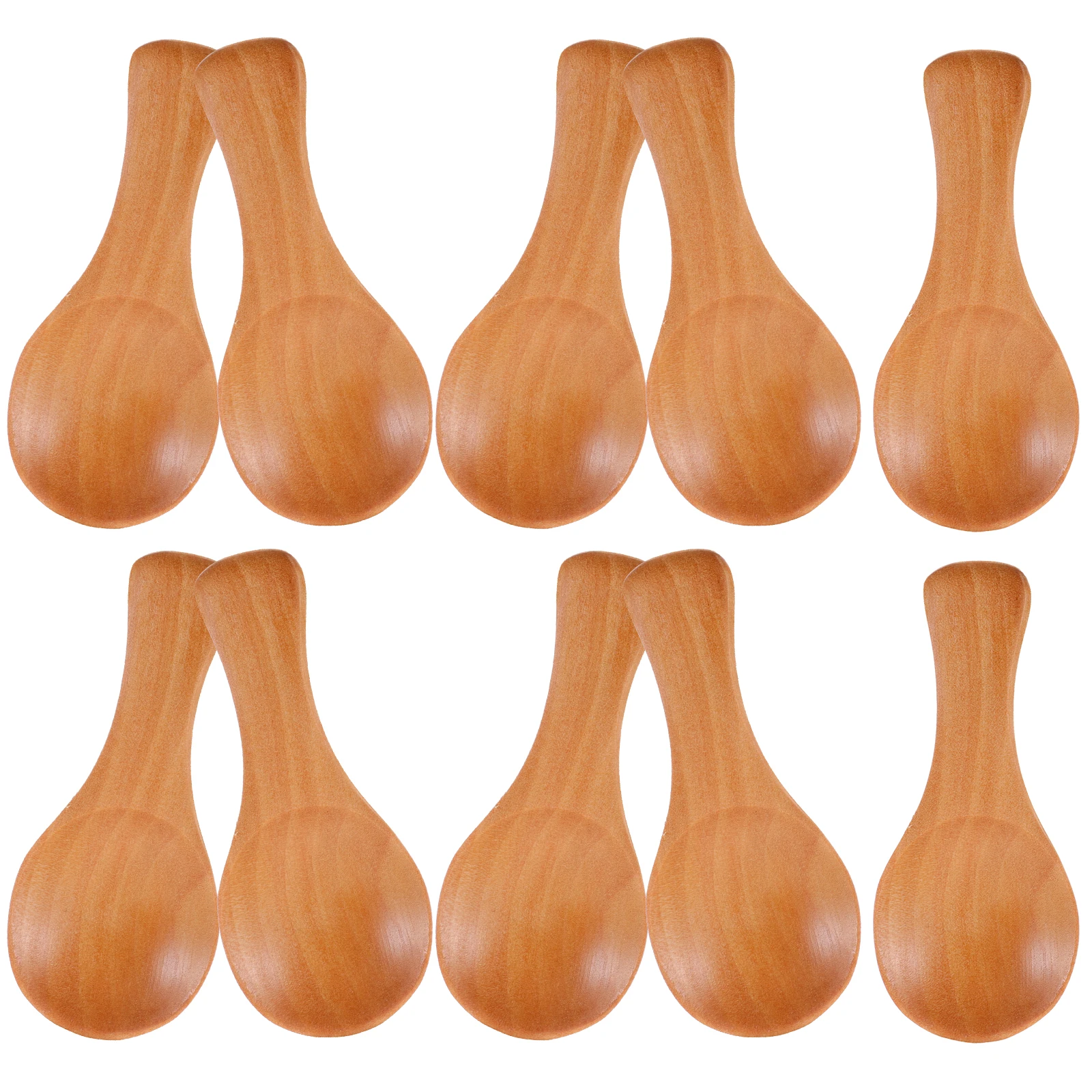 

10Pcs Tiny Wooden Spoons Household Kitchen Spice Seasoning Scoops Convenient Carry Jars Multi-Purpose Design