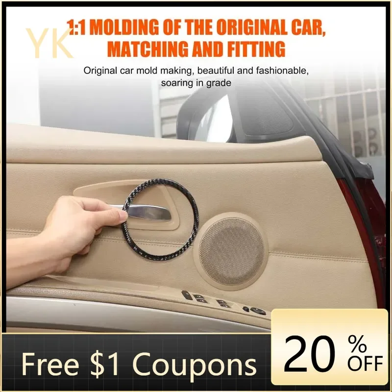 

For BMW 3 Series E90 2005-2012 Soft Carbon Fiber Car Door Speaker Ring Decoration Sticker Interior Car Accessories