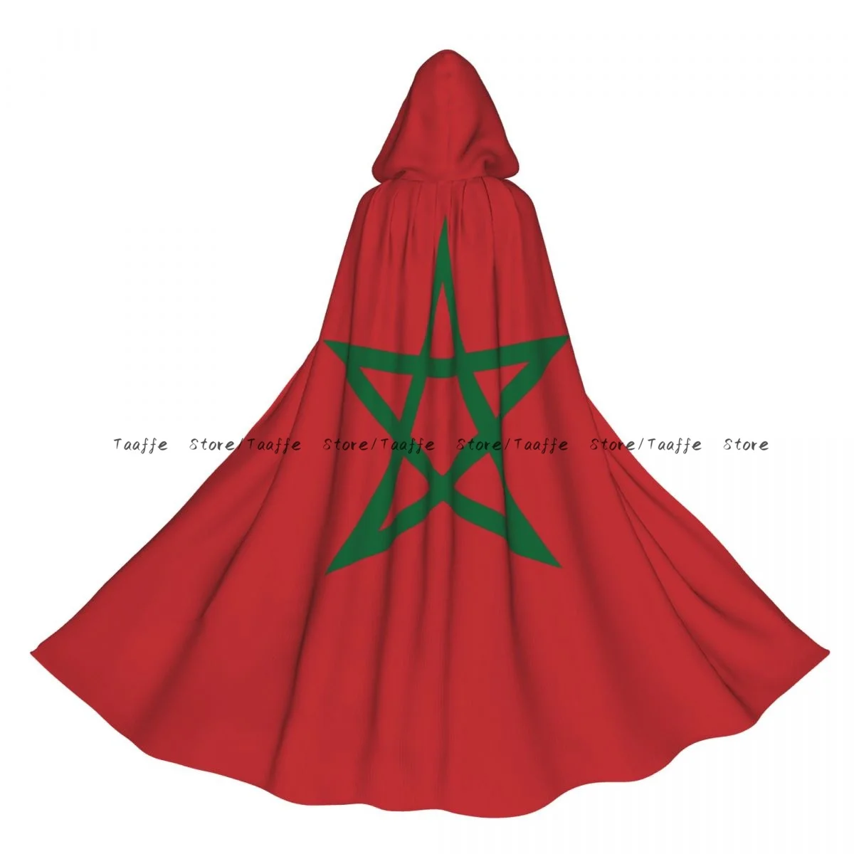 

Unisex Halloween Cloak Flag Of Morocco Cape Hooded Medieval Costume Witch Wicca Vampire