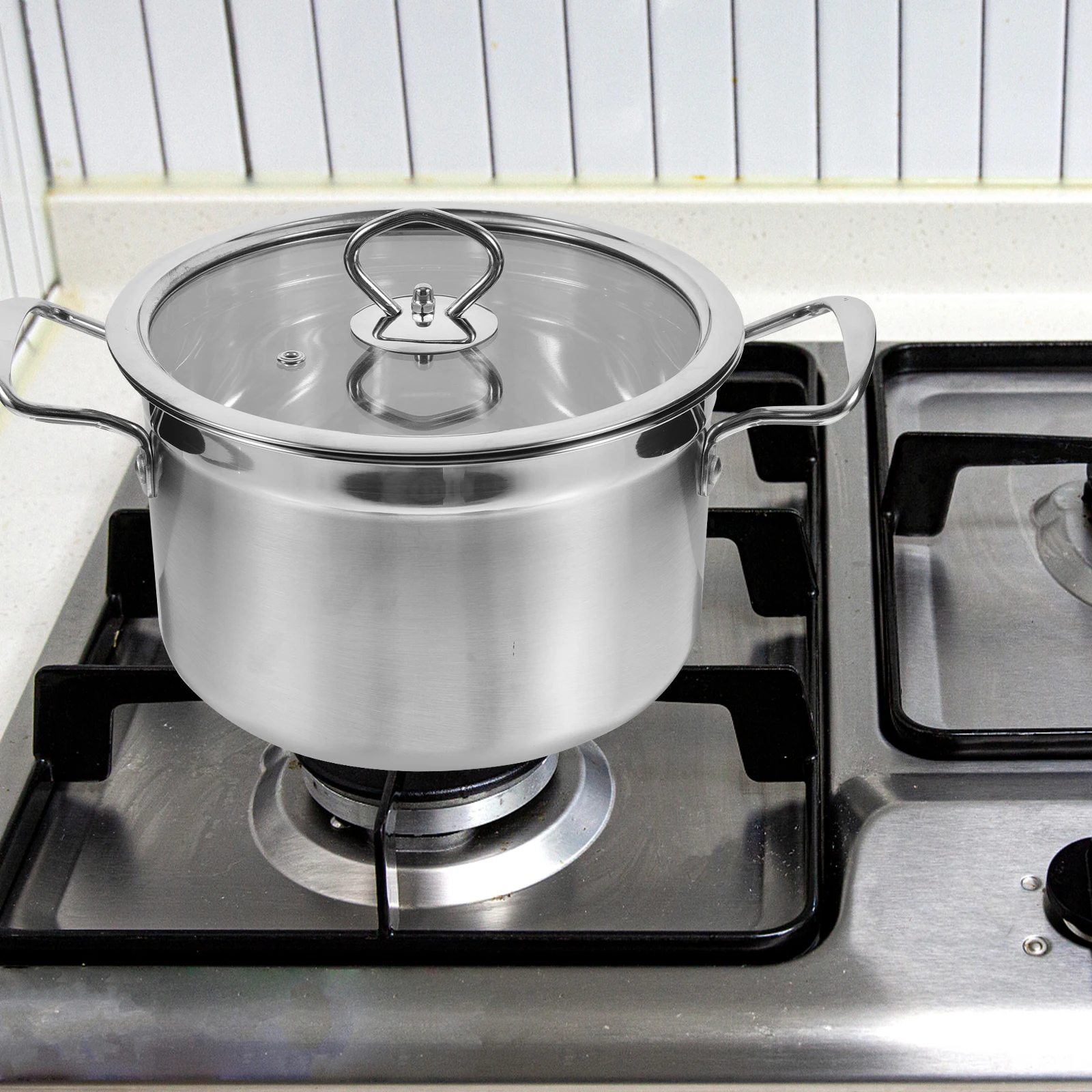 

Stainless Steel Soup Pot Large Capacity Deep Stock Pot With Lid Dual Handle Design For Kitchen Cooking Noodle Milk Soup