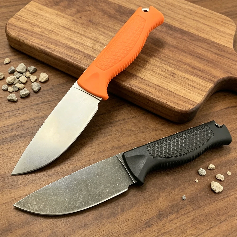 BM 15006 EDC Fixed Blade Survival Knife Premium CPM-S30V Steel, Wearproof Nylon Fiber Handle with Sheath for Outdoor Camping