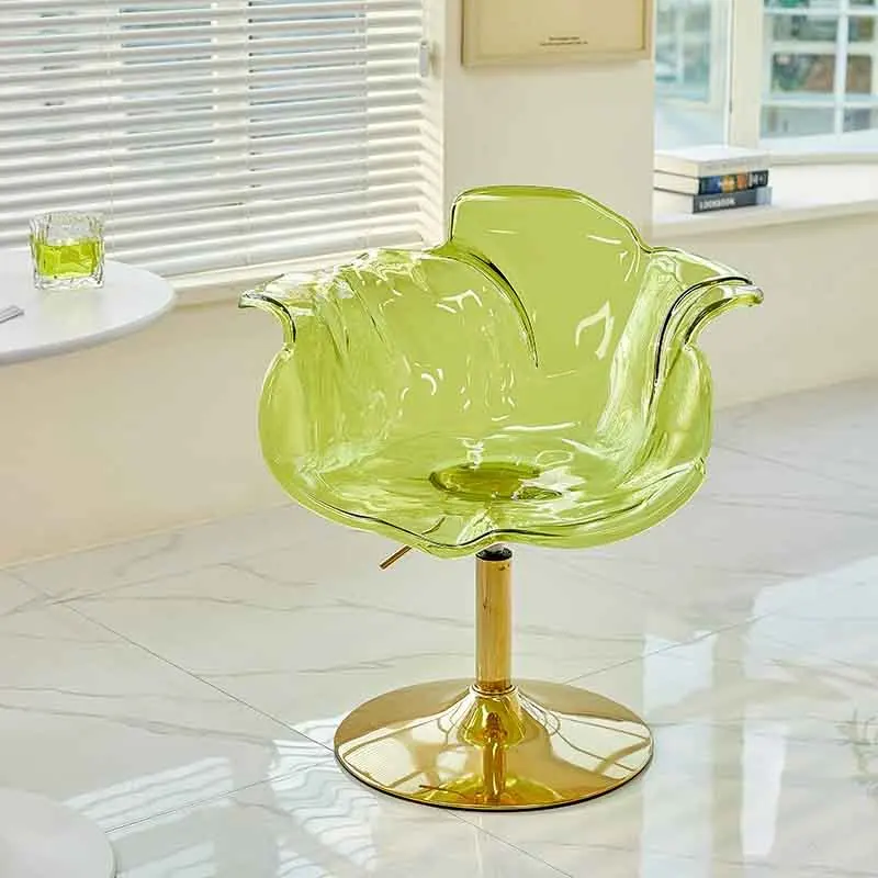 Nordic Furniture Transparent Petal Chair Elevating Leisure Seat Creative Dining Chairs Bedroom Dressing Stool Backrest Armchair