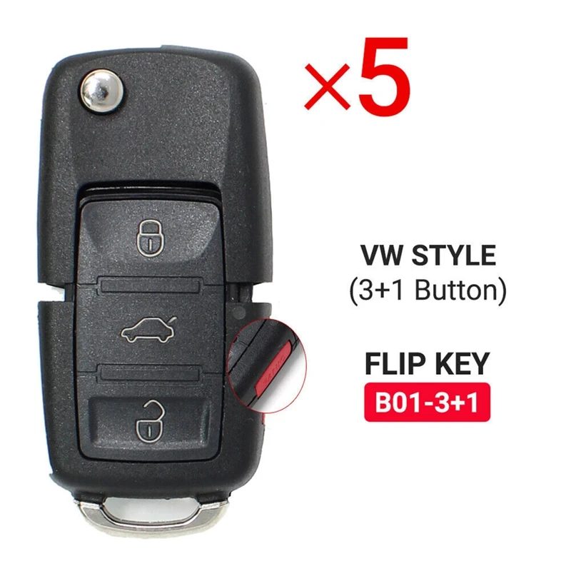 

5Pcs/Lot KEYDIY B01-3+1 B-Series Car Remote Key For KD900 KD900+ URG200 KD-X2 Mini KD VW Style