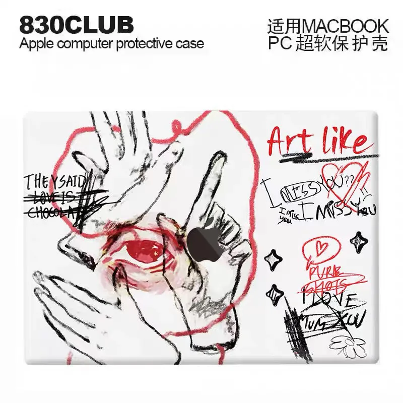 Artistic Graffiti Sketch Laptop Case for Macbook Air 13.6 M5 M1 Pro 14 M4 Air 15.3 13 M3 M2 Mac Cover A3113 A2681 A2442 A2941 PC