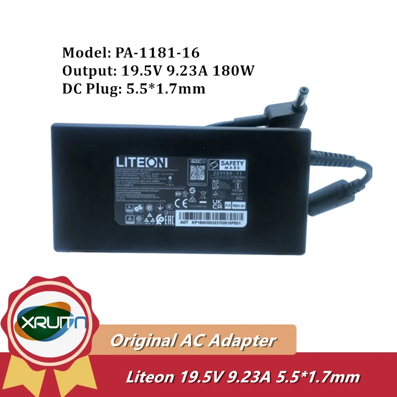 Liteon-オリジナルのノートブック電源アダプター,pa-1181-16, 19.5v, 9.23a, 180w, acer nitro 5, an515-52/53/54/55/56/57/58