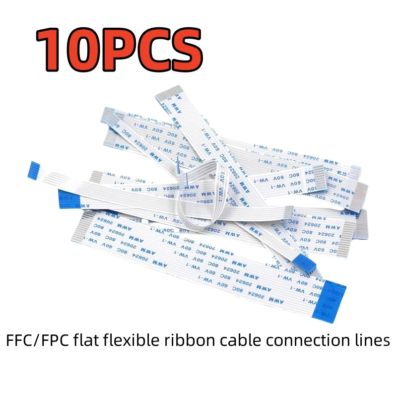 10PCS FFC/FPC flat flexible ribbon cable connection lines 4/5/6/7/8/10/12/14/15/16P spacing 1.0MM