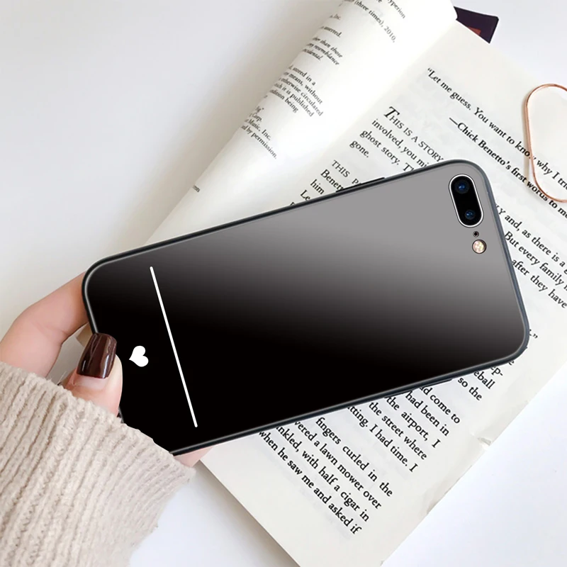 Funda de vidrio templado para Samsung Galaxy s23 s24 S22 S21 S20 Ultra fe S10 Plus A73 Simple Slim Heart cubierta trasera dura de borde de silicona