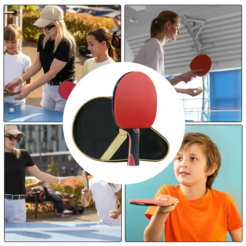 Ping Pong Paddle Professional Racket Heavy Duty Light Handle Professional Racket Ping Pong Paddles Stable Table Tennis Paddles