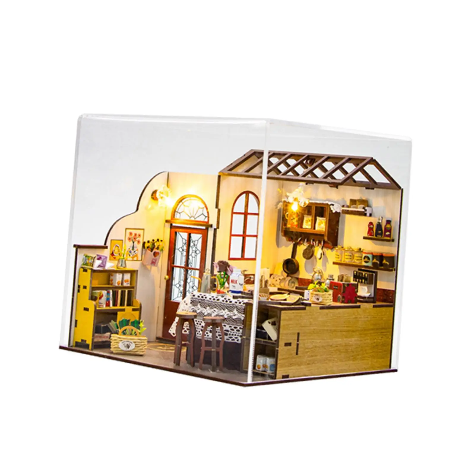 Colección de kits de casas de muñecas con muebles y accesorios, casa de muñecas de cocina para familiares y amigos, regalo creativo para el día de San Valentín