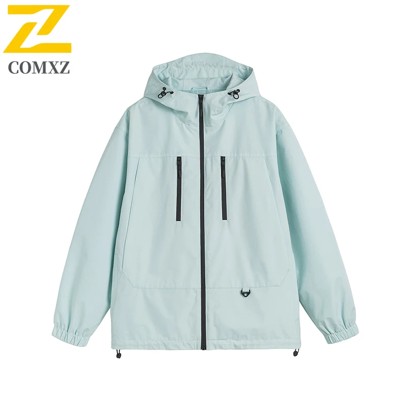 

Male Jacket 2025 New Autumn Trendy Hooded Waterproof Rush Coats Outdoor Travel Camping Adventure Lightweight Windproof Outerwear