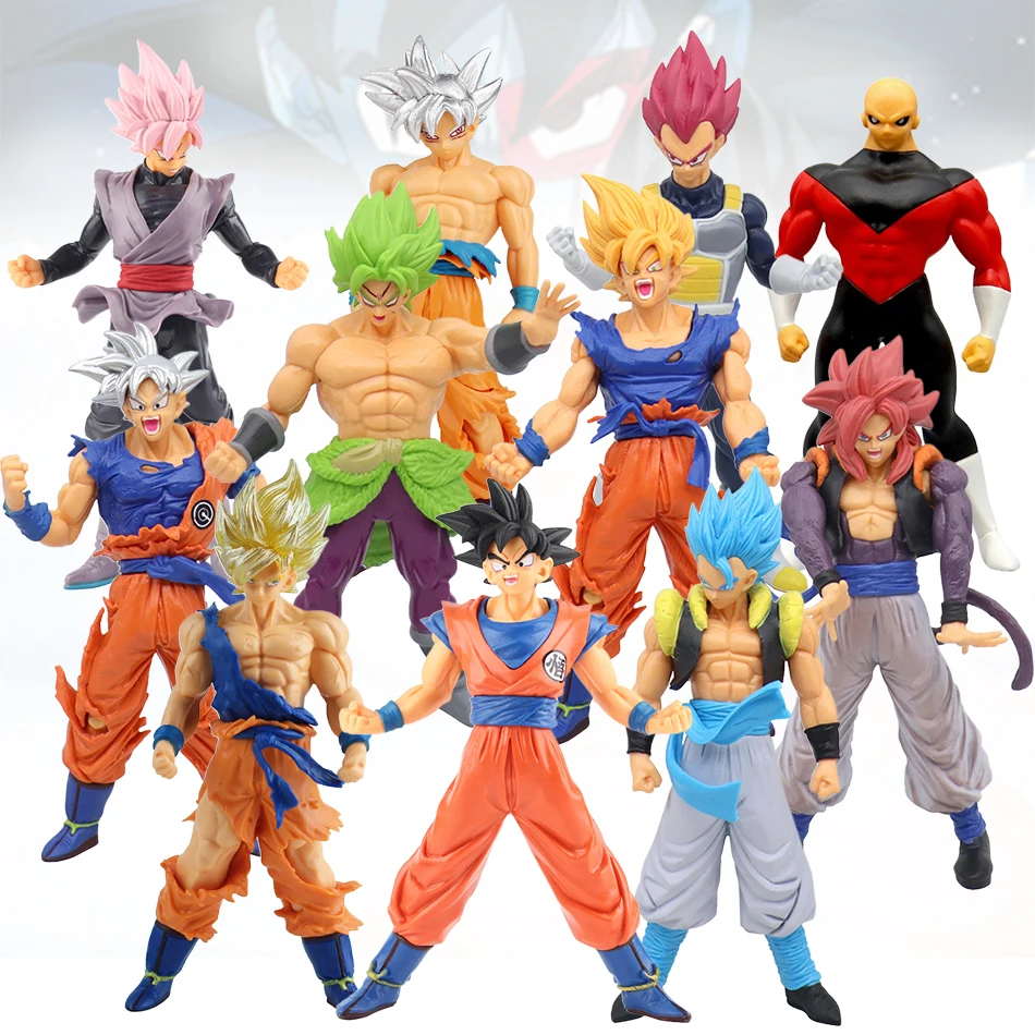 Figura de Acción de Anime de 17-18 cm de Dragon Ball Z Super Saiyan Son Goku Broly Vegeta, Regalos de Modelos Coleccionables para Niños