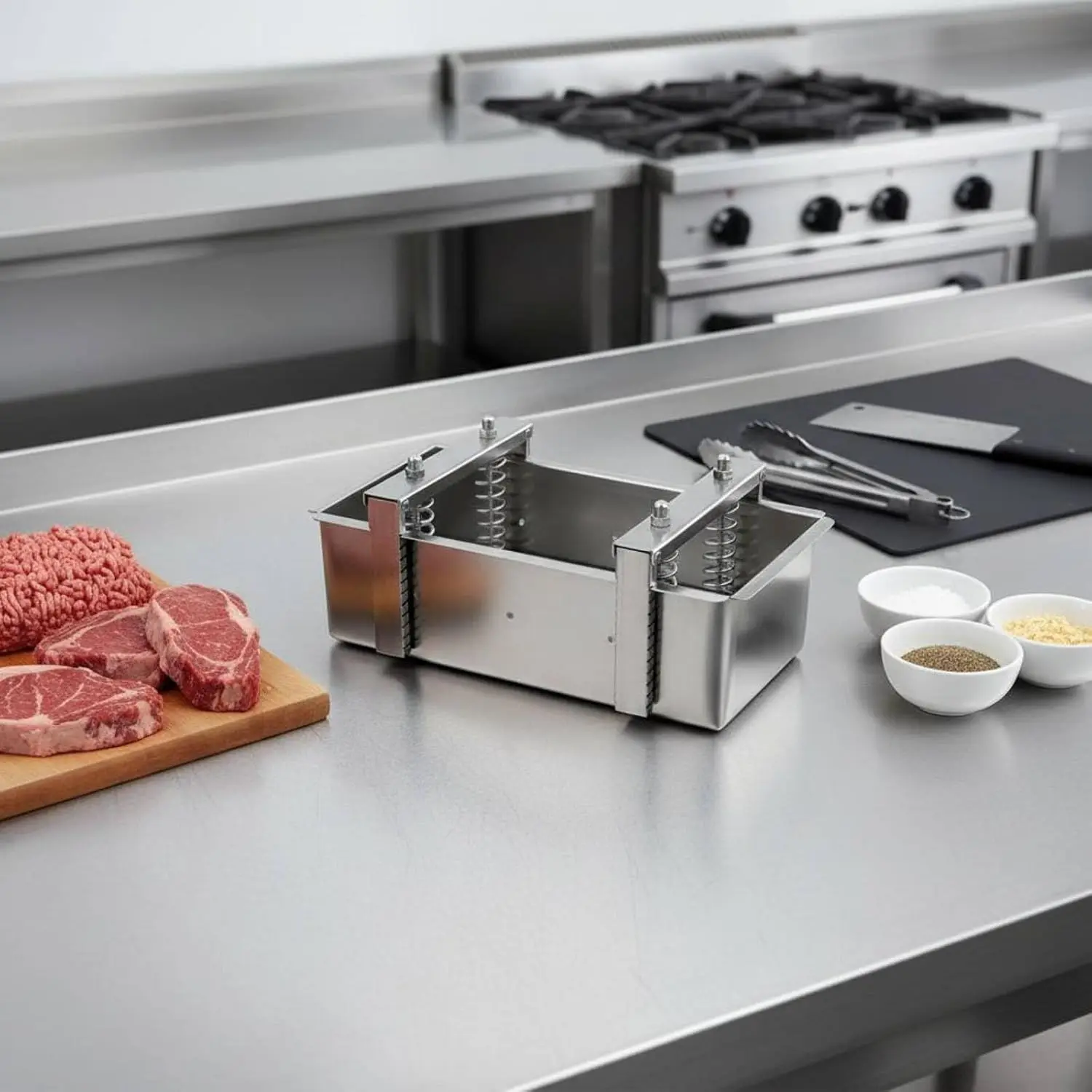 Stainless Steel Meat with Adjustable Lock Spring Mechanism Multi-Functional Home Kitchen Tool Effortless Cleanup Suitable for Pr
