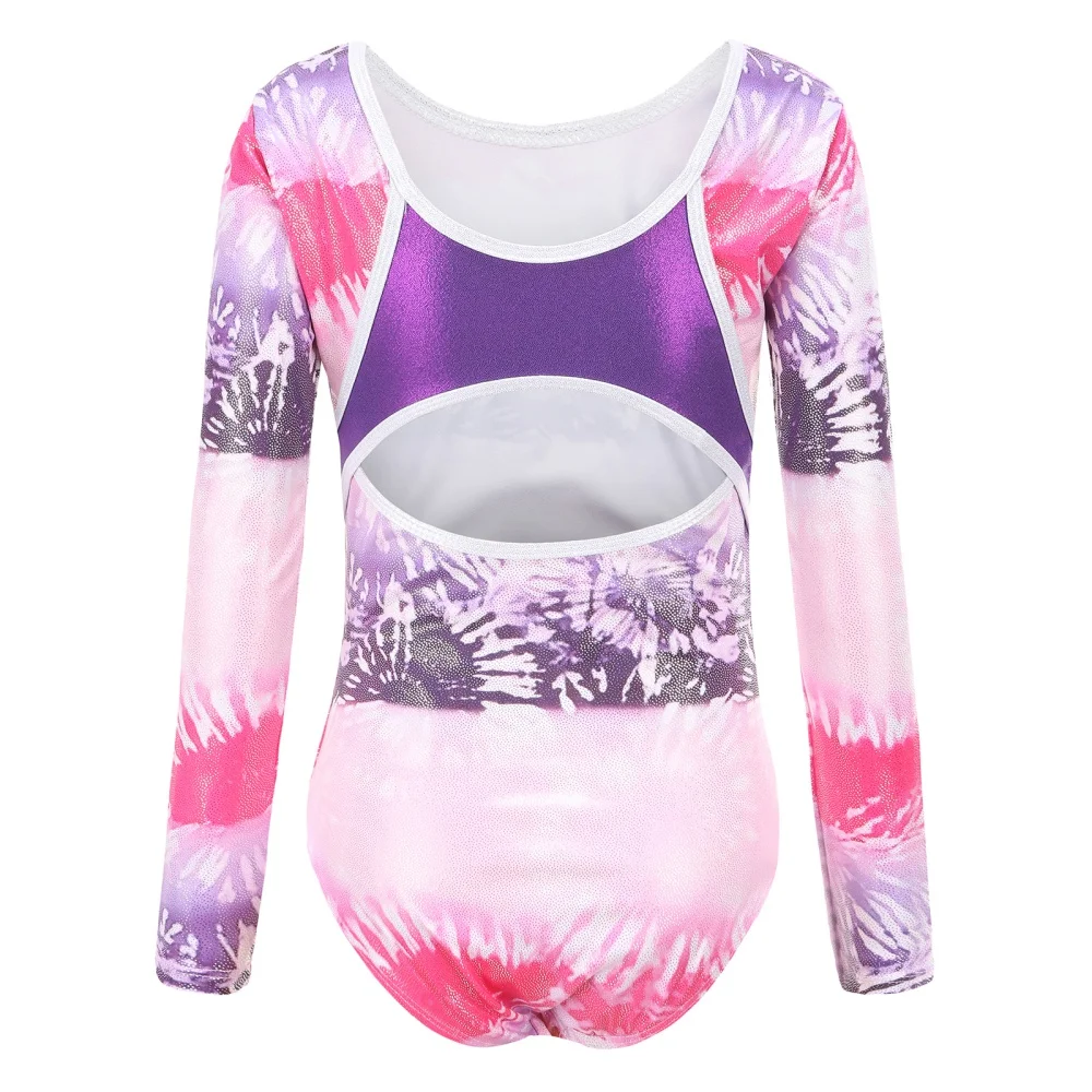 Gym Suit Leotards Dancewear Athletic Kids Girls Long Sleeve/Sleeveless Gymbastics Dance Practice Clothes 5-10Y