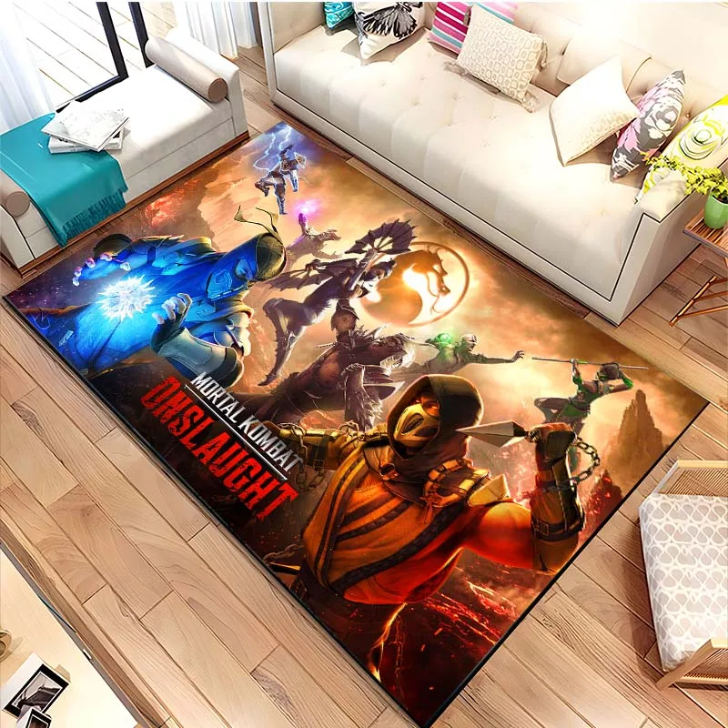 15 Size M-Mortal Kombat Pattern Rug Carpet for Living Room Bathroom Mat Creative Doormat Carpet for Bedroom Home Decor