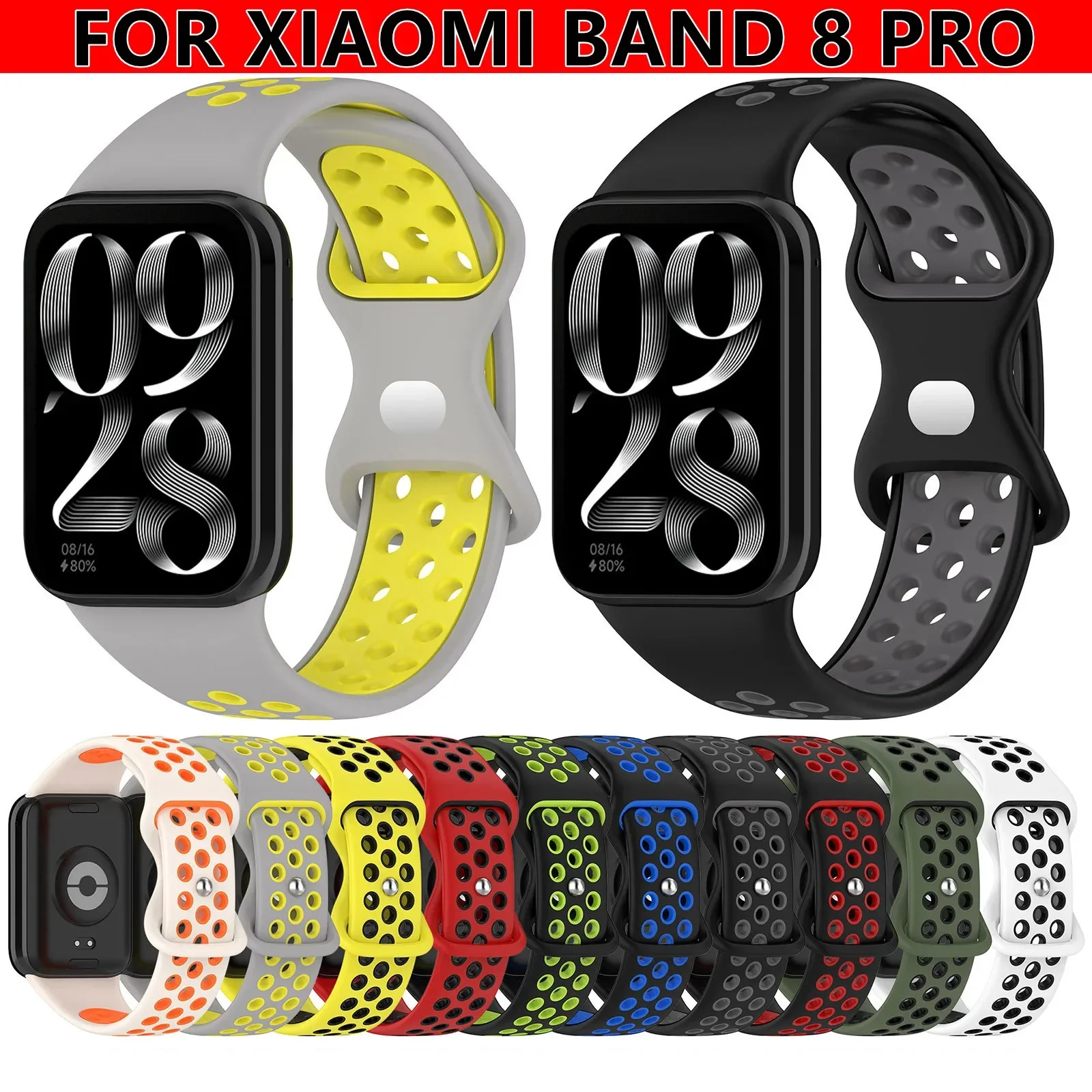 

Breathable Strap for Redmi Watch 4 / Xiaomi MI Band 8 Pro Replament Bracelet Belt Silicone Watchband Wristband Correa