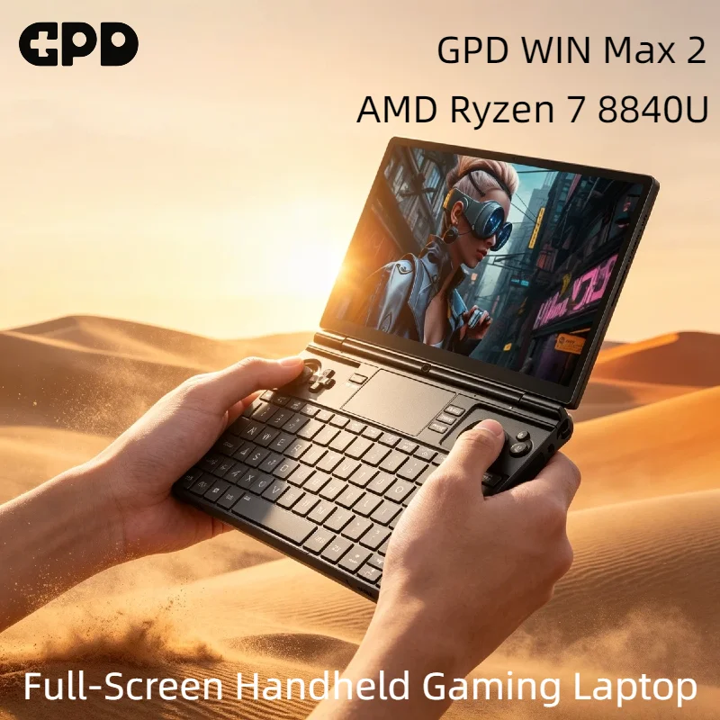 Portátil GPD 2026 WIN Max 2, 32 GB de RAM, Disco Duro SSD de 1 TB, Procesador AMD Ryzen 7 8840U, Mini PC para Juegos LPDDR Plus Max Ultra