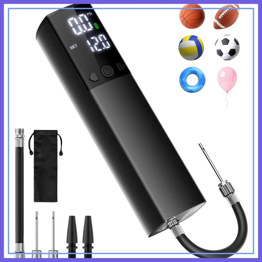 

Electric Ball Pump, Smart Air Pump Portable Fast Inflation with Pressure Gauge LCD for Basketball Soccer Volleyball