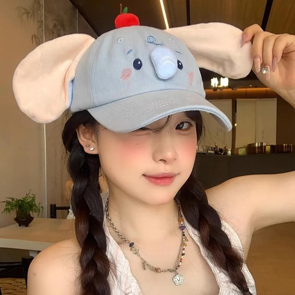 

Trendy Cute Elephant Baseball Cap Animals Y2k Peaked Cap Casual Versatile Sun Hat Female