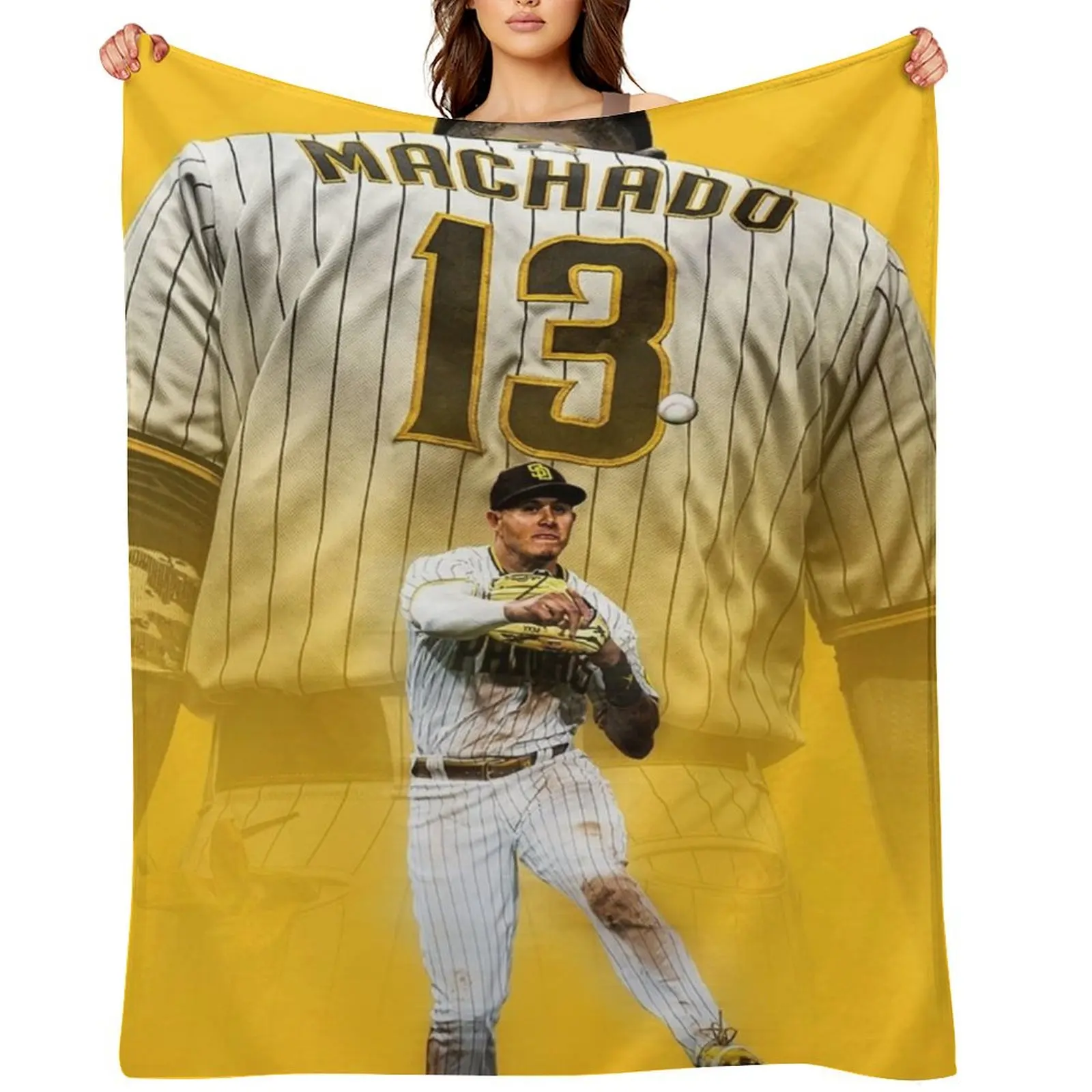 

Manny Machado Throw Blanket Soft Plaid Decorative Throw Custom Plush Blankets
