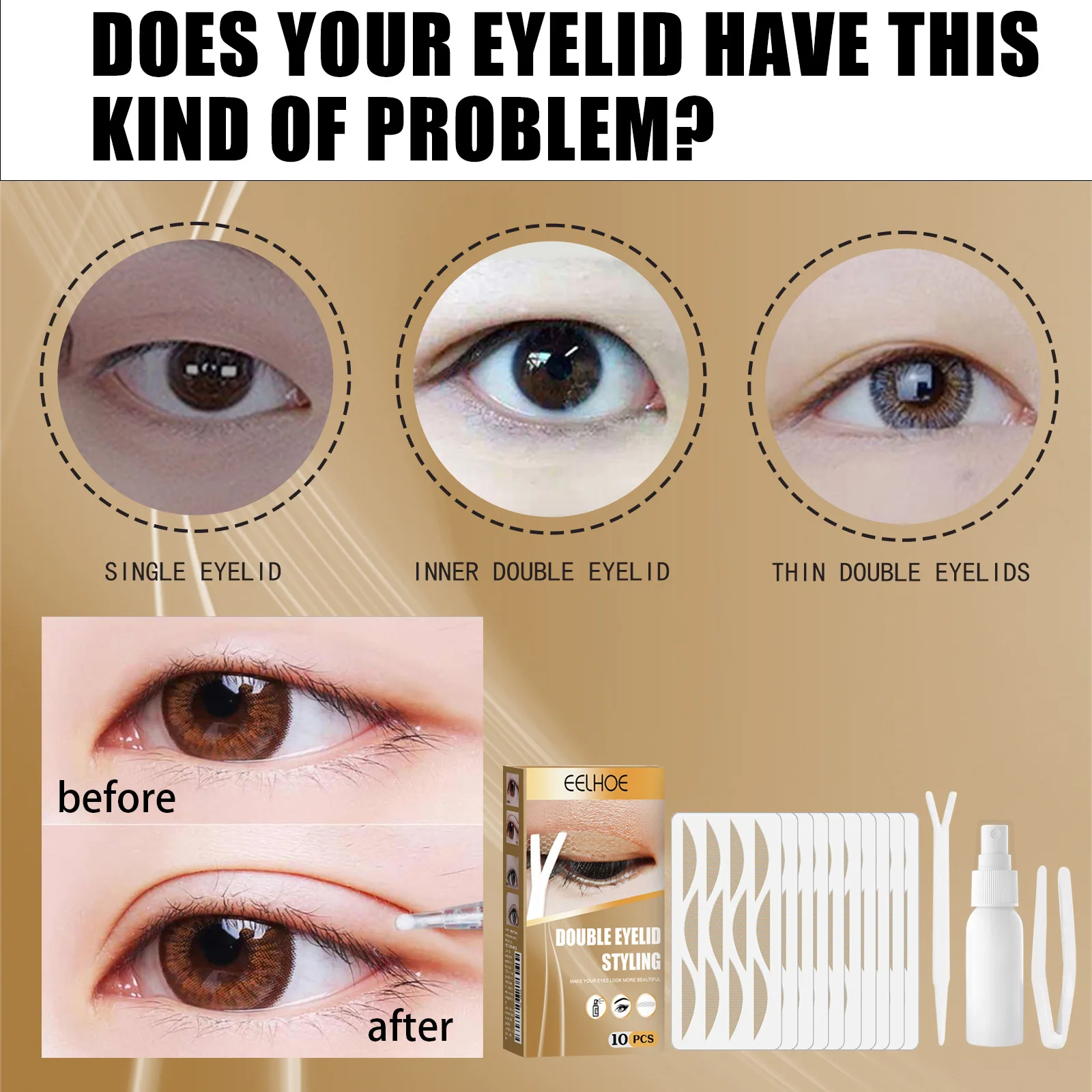 Invisible Double Eyelid Tape for Instant Big Eyes Waterproof & Long-Lasting Double-Sided Adhesive for Deep Fold Eye Makeup Tools