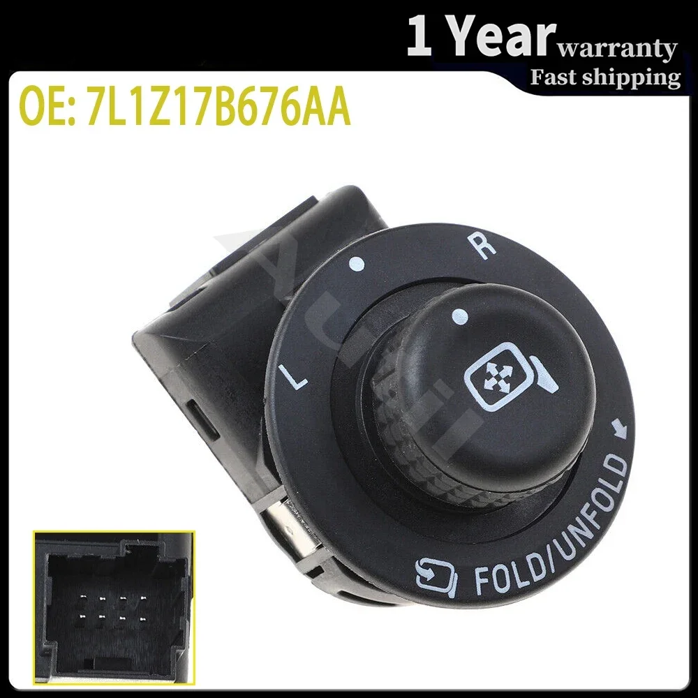 

7L1Z-17B676-AA Power Fold Side View Rear Mirror Adjuster Switch Control Button Parts for Ford Expedition F-150 250 350 450 550