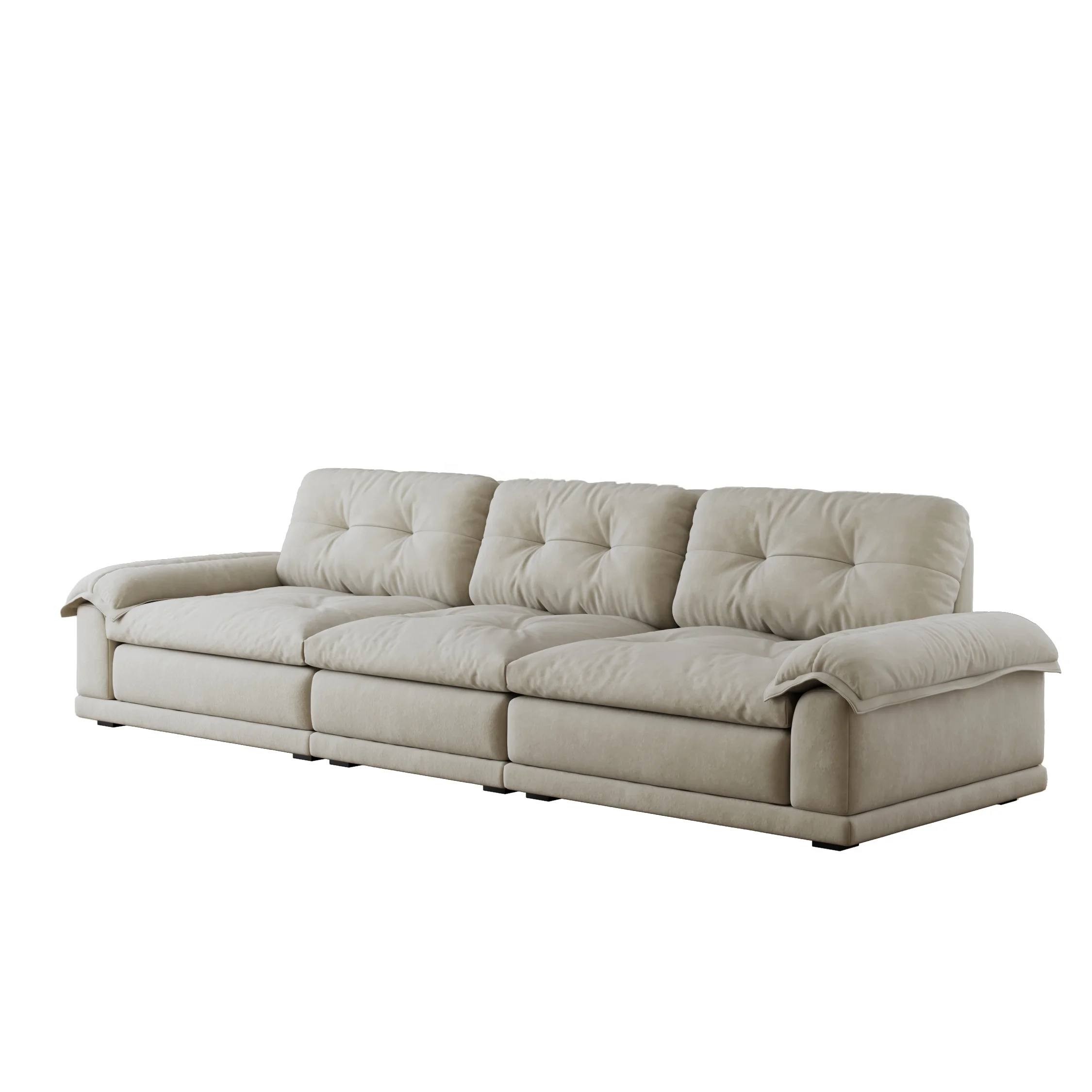 Modern Minimalist Luxury Velvet Living Room Sofa Set 3-seater Modular Adjustable Seat Depth Apartment Functional Sofa