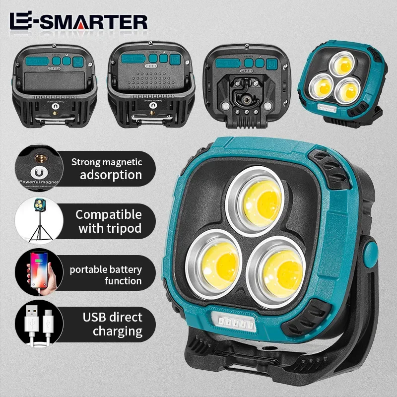 ESMATER W891 COB Multi-Function Portable Rechargeable Spotlight LED Working Lamp Emergency Portable Strong Light