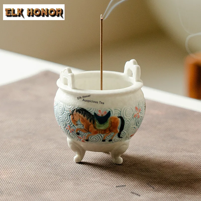 Run Horse Cloud-wrapped Incense Holder Incense Smoke Waterfall Incense Burners Consecrate Censer Tableware Accessories Craft