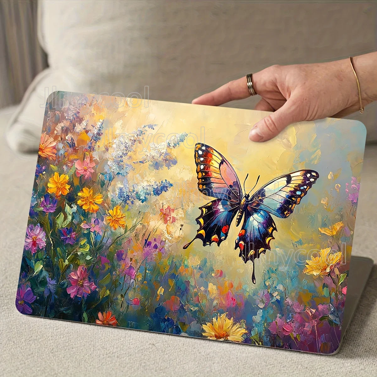 

2 Pcs Art Butterfly and Flower Laptop Skin PVC Burn Waterproof and Scratch Resistant for Laptops and Laptops Decal