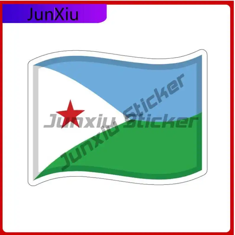 

Djibouti Flag Sticker Anti Scratch Decals Exterior Decorations For Suv Motorcycle Bumper Laptop Speedboat Rear Windshield Phone