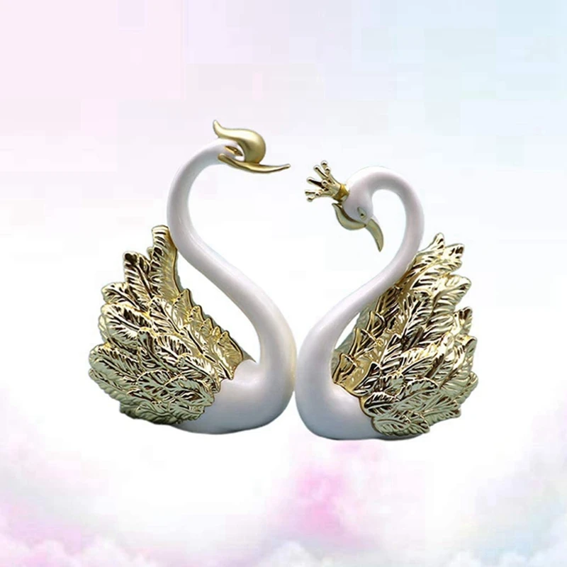 Swan Ornaments Figurines, Decoração Do Bolo, Figurines Do Carro, Decoração Home, Casamento, Natal, A, 6 Pcs