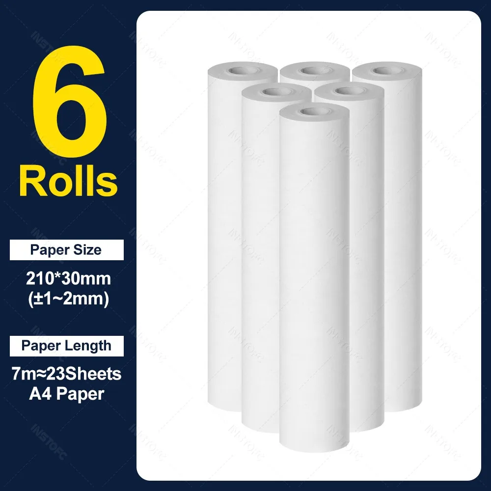 A4 Thermisch Papier Thermisch Printpapier 210*30mm voor A4 Draadloze Bluetooth A40 Draagbare Printer Papierrollen