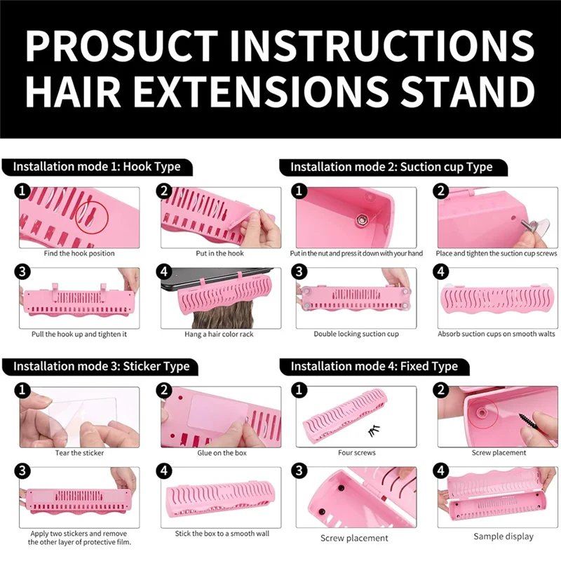 Porta extension per capelli Stile estensione capelli progettato per contenere clip-ins, micro-pacchi e trame da cucire e negozio-[Qahk]