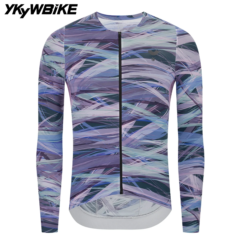 

YKYWBIKE 2026 Men's Cycling Jersey Long Sleeve Road Bike Shirt Bicycle Jersey Soft Light Summer Breathable MTB Maillot Short