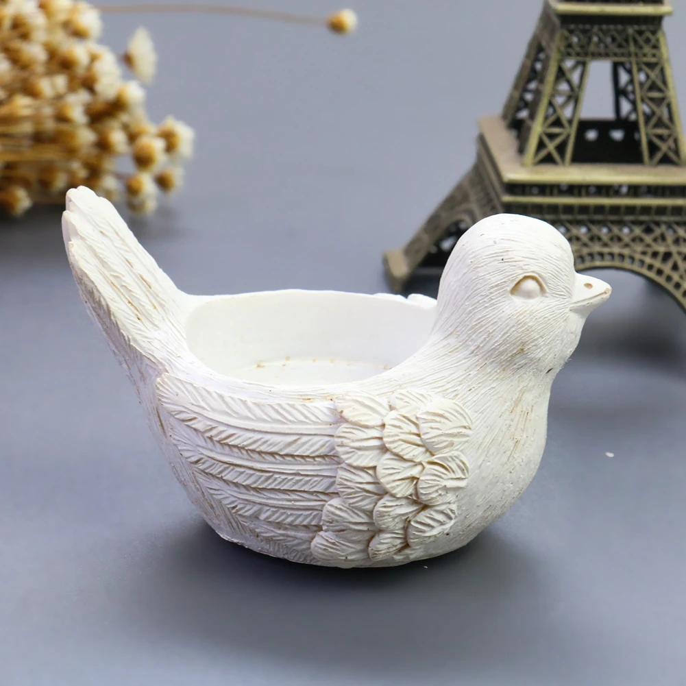 

Cute White Peace Dove Bird Pigeons Resin Ornament Candleholder Tealight Aromatherapy Candle Holder DIY Wedding Candlestick Decor