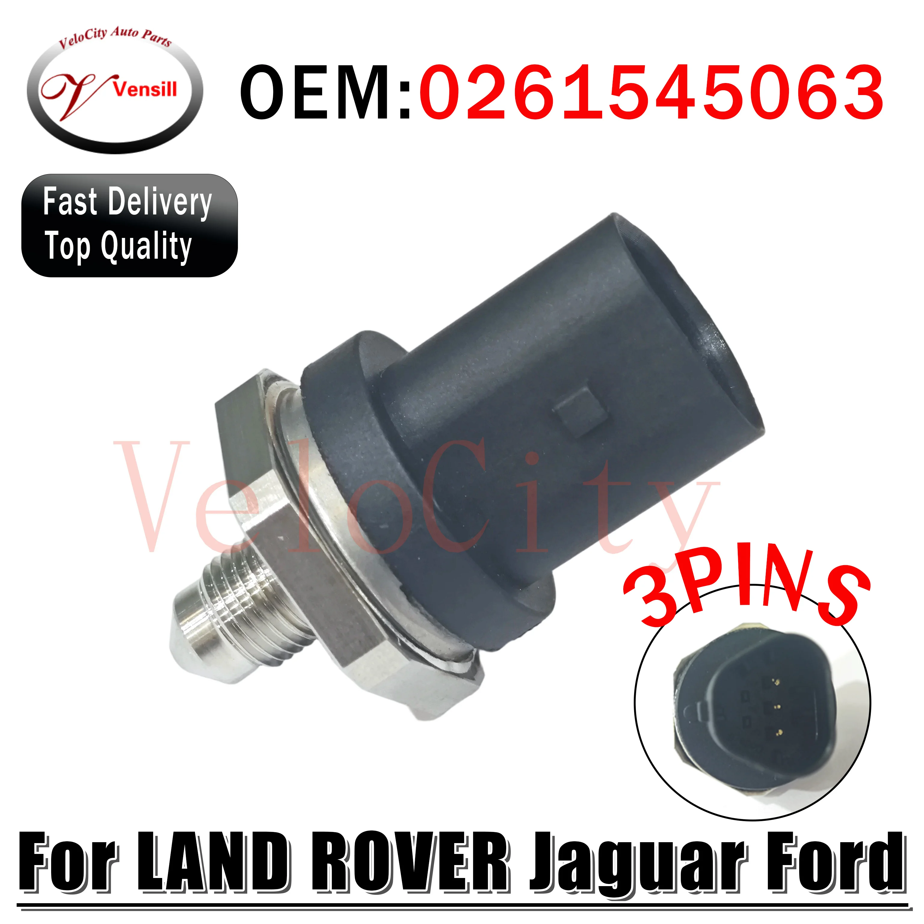 Fuel Rail Pressure Sensor 0261545063 LR024969 AG9E‑9F972‑AA For Land Rover Freelander 2 Evoque Jaguar XF XJ Ford 2.0 EcoBoost