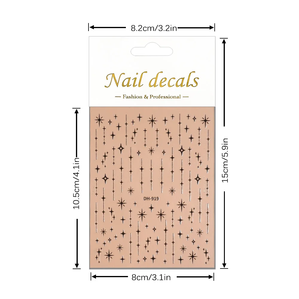1/5/10pcs 3D 플랫 몽환적인 동화 스타일 네일 스티커 스타 네일 아트 스티커 DIY 여성 매니큐어 자기 접착 장식 데칼