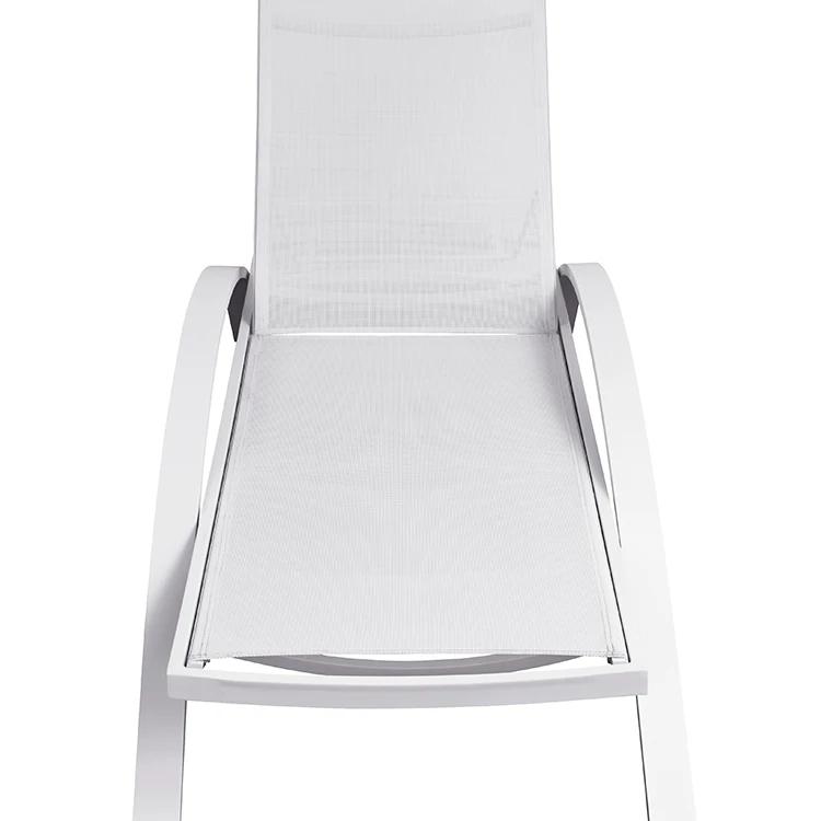 Minimal Design Aluminum Teslin Stackable Curve Beach Garden Pool Side Lounge Chair Sun Lounger
