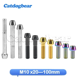 Catdogbear  M10x 20mm ~ 100mm Taper Hex Head Titanium Ti Bolts 1.25/1.5mm Pitch for Front Brake Caliper Motorcycle Screw