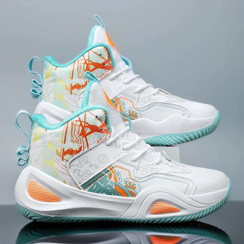 

New High-Top Basketball Shoes for Men, Spring and Autumn Youth Practical Sneakers, Running Shoes, Junior High School Student Spo