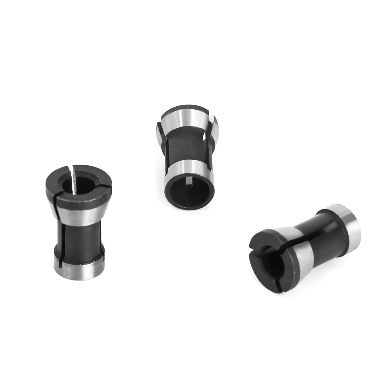 3Pcs High Precision Router Collet Chuck Adapter 6mm 6.35mm 8mm Collet Reducer Set for Woodworking CNC Engraving Machine