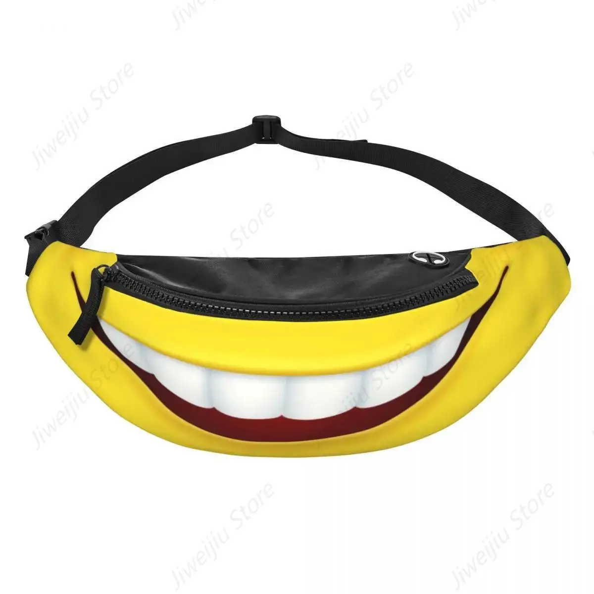 Funny Smile Teeth Mouth Fanny Pack Men Women Fashion Cartoon Smile Crossbody Waist Bag for Running Phone Money Pouch