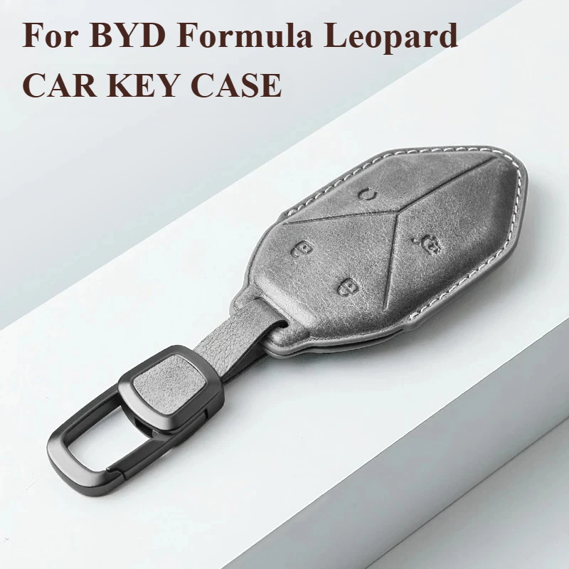 

Leather Car Key Case Cover Shell For BYD Equations Leopard 5 Leopard 8 Leopard 3 Key Case Shell Keyring Keychain Accessories