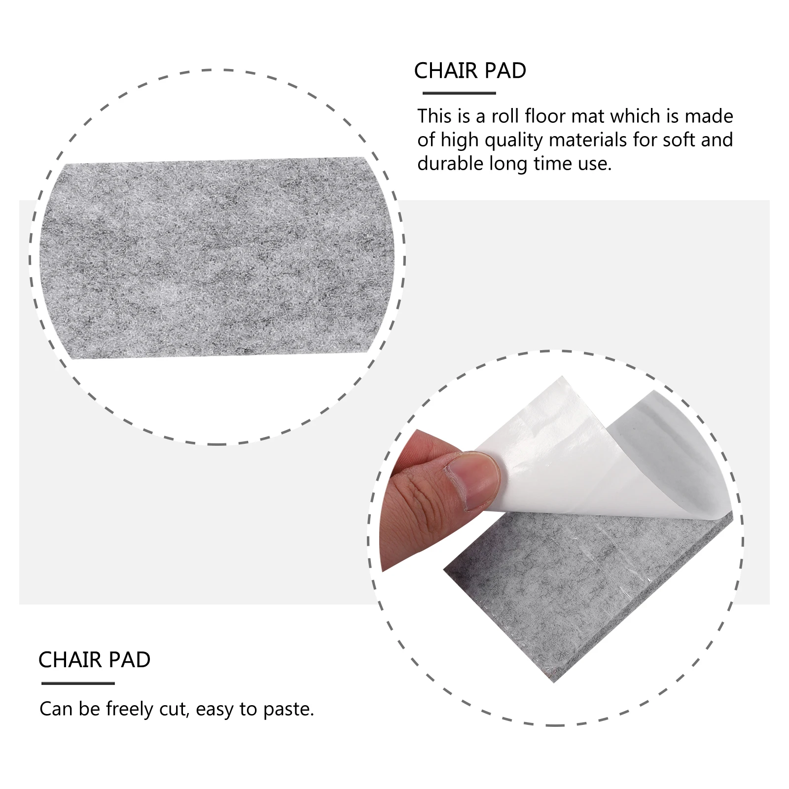 

1000x50x5mm Non Slip Felt Pads for Furniture Legs Grey Self Adhesive Chair Pad Home Protector Thin Tough Felt Table Feet