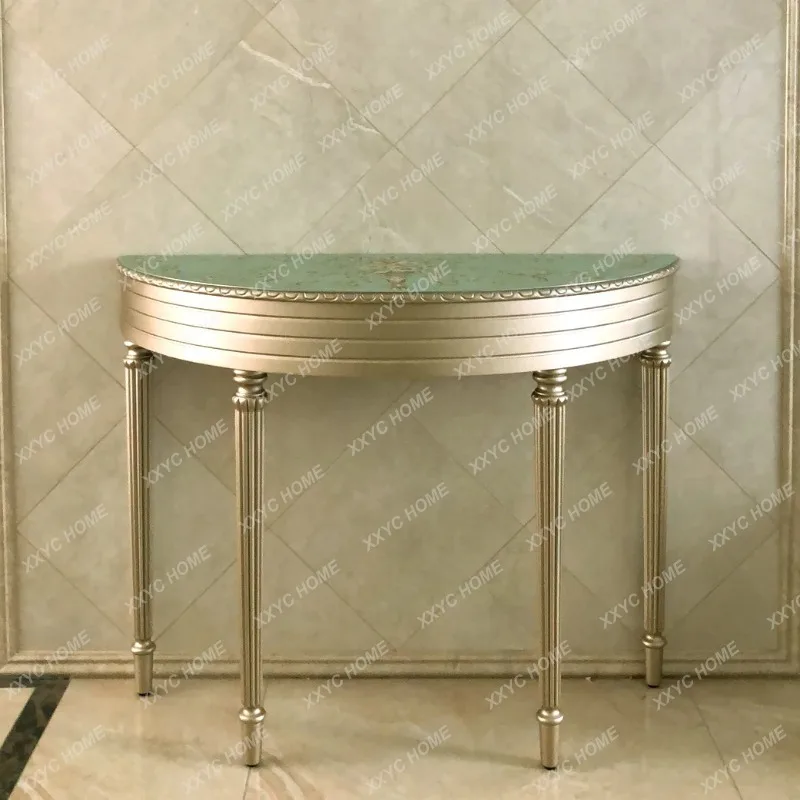 XXFactory Direct-style Entrance Table Semi-round Light Gold Simple Wall Table  Painted Furniture