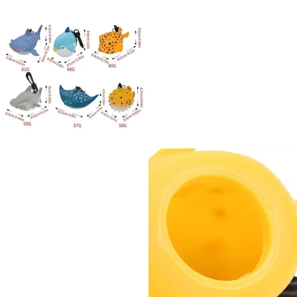 

PXPF Cartoon Fishboubas Scubbas Silicone Cover Cover Cover over over с зажимами устойчиво