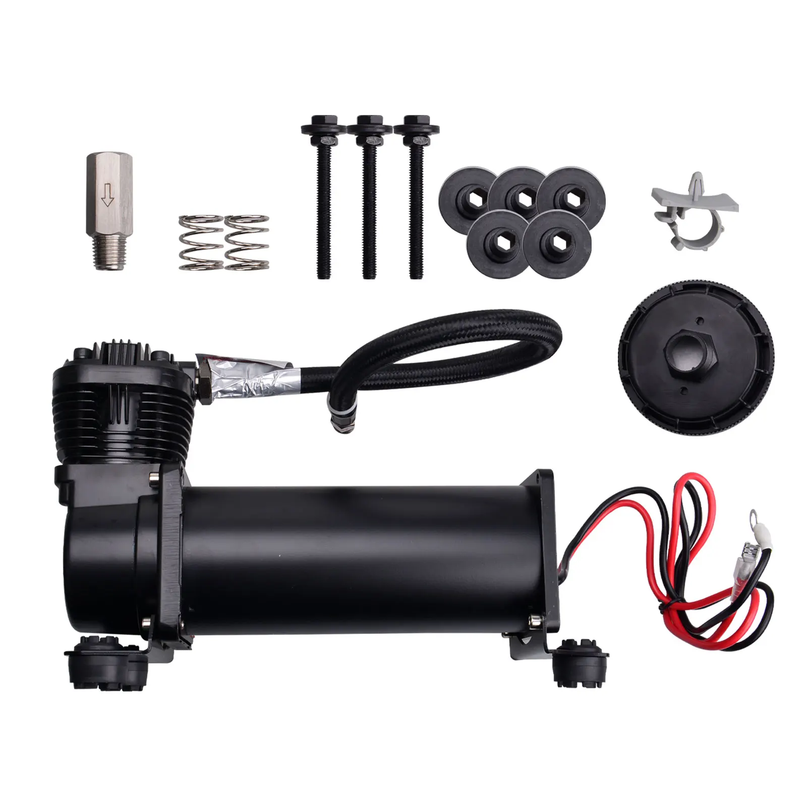 Super Silent 70DB SQ495 DC 12V 300PSI OUTLET 3/8 or 1/4  Car Air Ride Suspension Compressor/ Pump Universal