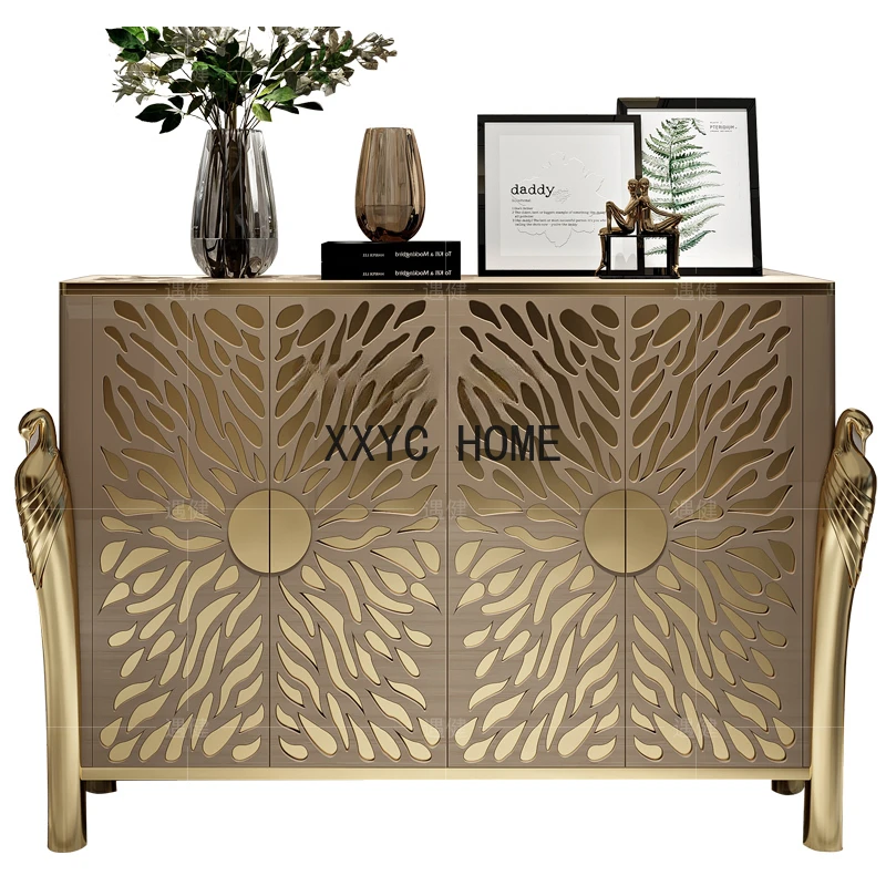 

Light Luxury Sideboard Cabinet Hong Kong-Style Floor Cabinet Post-Modern Entrance Cabinet