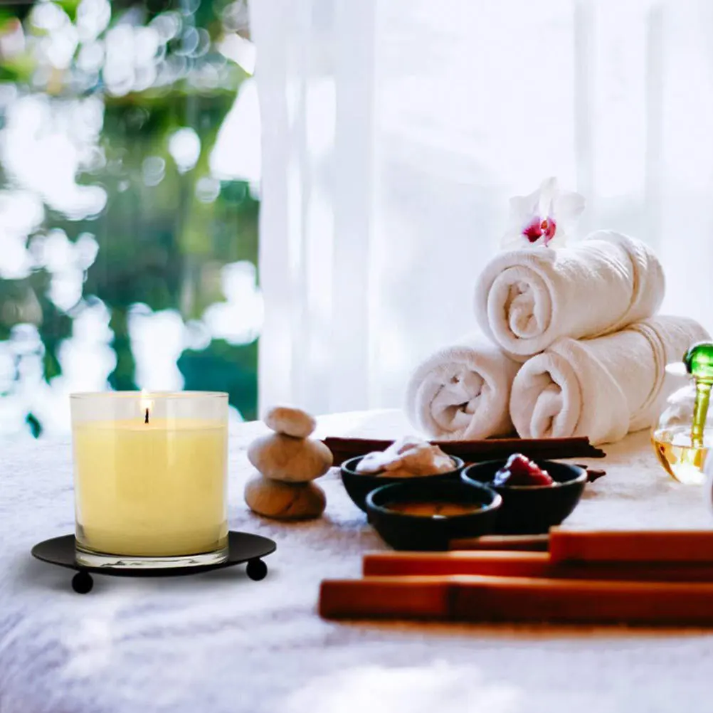 

5Pcs Iron Plate Holder Creative Elegant Design Home Wedding Party Decorative Candleholders Iron Plate Holder