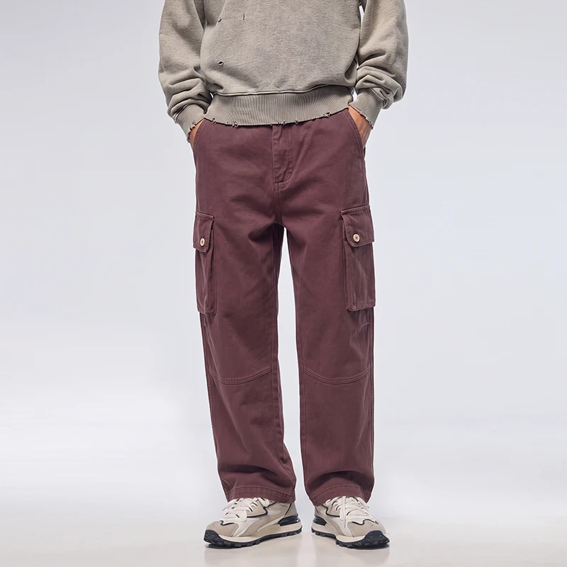 Men Loose Casual Vintage Washed Cotton Techwear Cargo Pant Cityboy Streetwear Outdoor Plus Size Track Pants Trousers